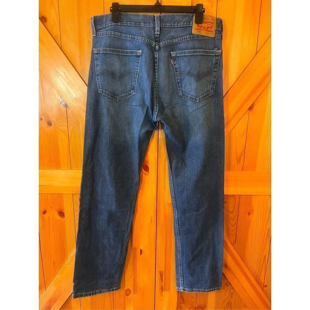 Levi’s 505 Blue Denim Regular Men's Red Tab Straight Jeans Size 34 X 32 (1416)